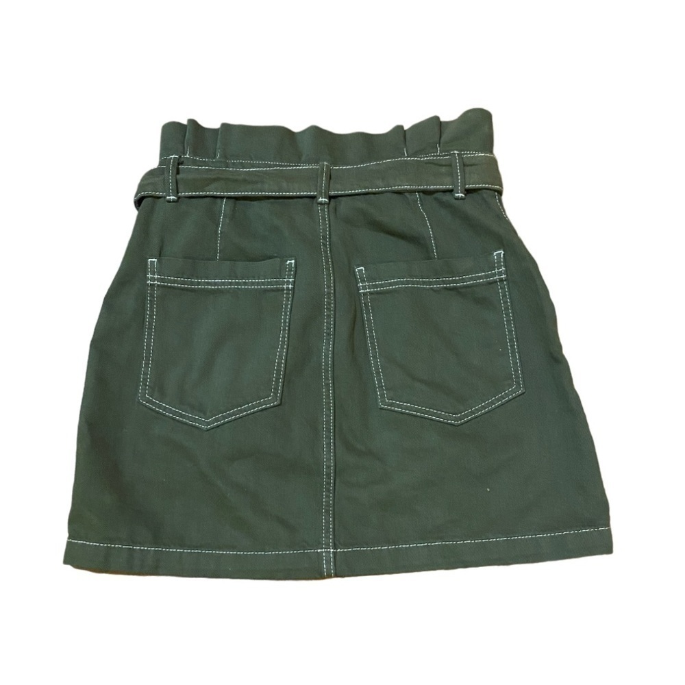 Free People Splendor in the Grass olive khaki paper bag waist cargo skirt - Picture 7 of 12